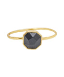 Power Gemstone Black Onyx Charm Ring, Gold - miamidrugpossession