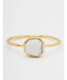 Power Gemstone Howlite Charm Ring, Gold - miamidrugpossession