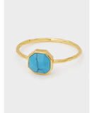 Power Gemstone Turquoise Charm Ring, Gold - miamidrugpossession