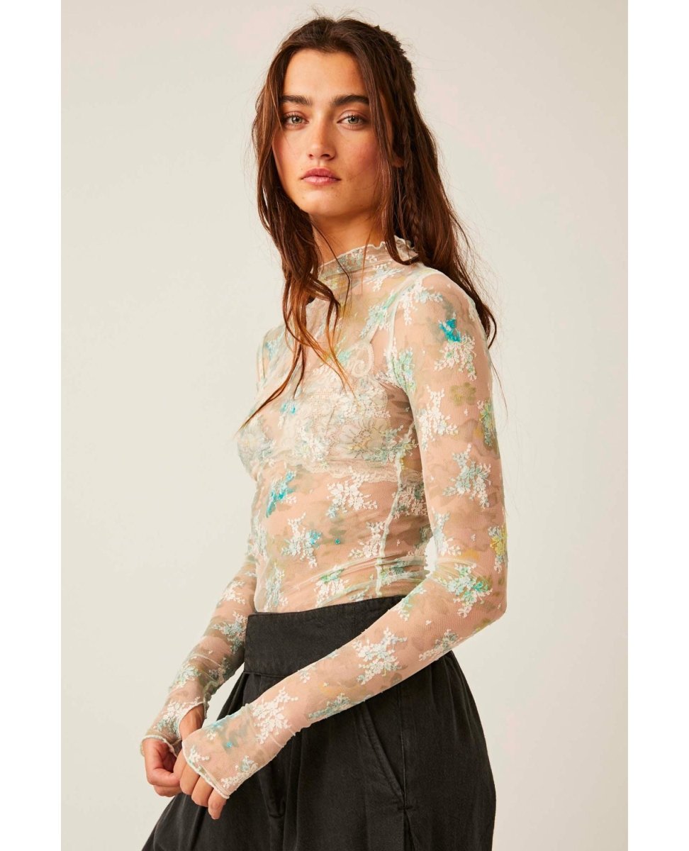 Printed Lady Lux Layering Top Tea - miamidrugpossession