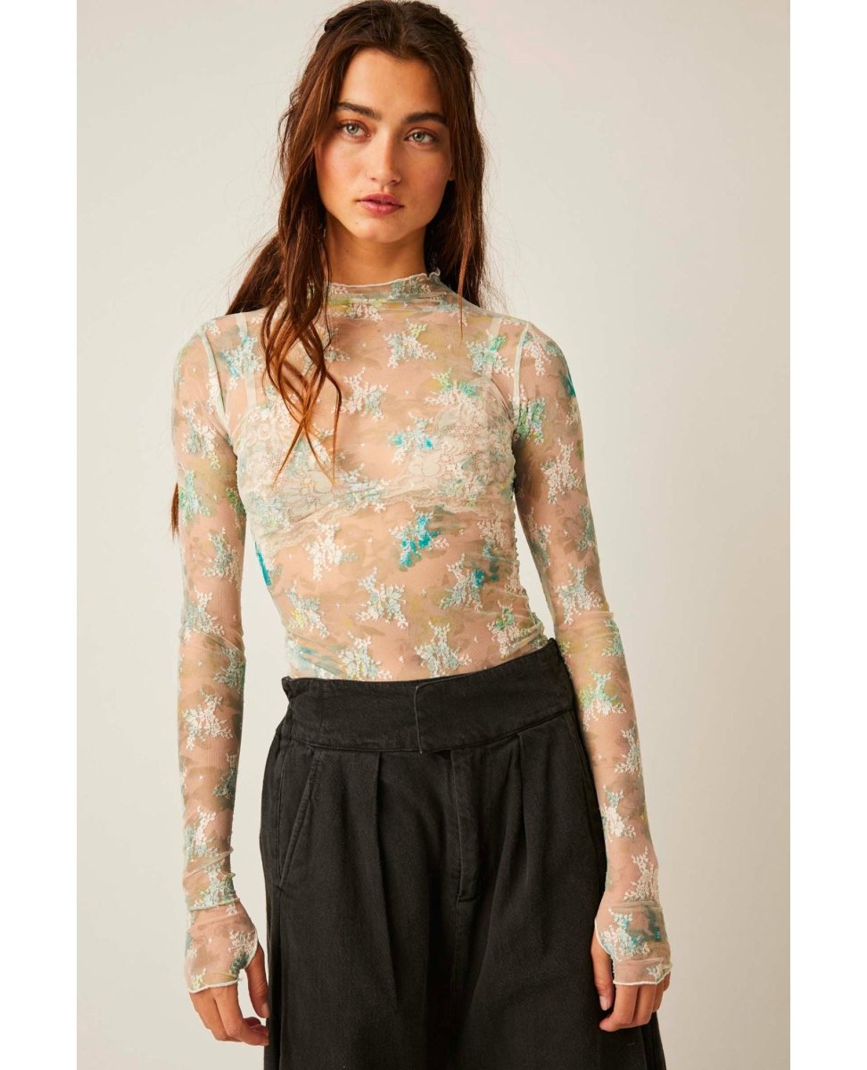 Printed Lady Lux Layering Top Tea - miamidrugpossession