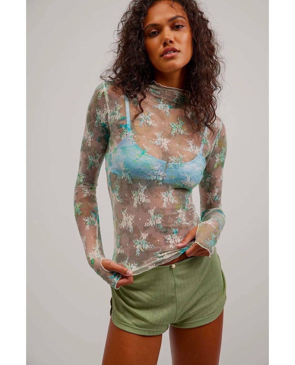 Printed Lady Lux Layering Top Tea - miamidrugpossession