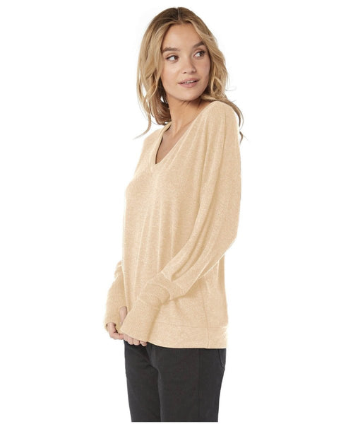 Puffed Sleeve V - Neck With Thumbholes - miamidrugpossession