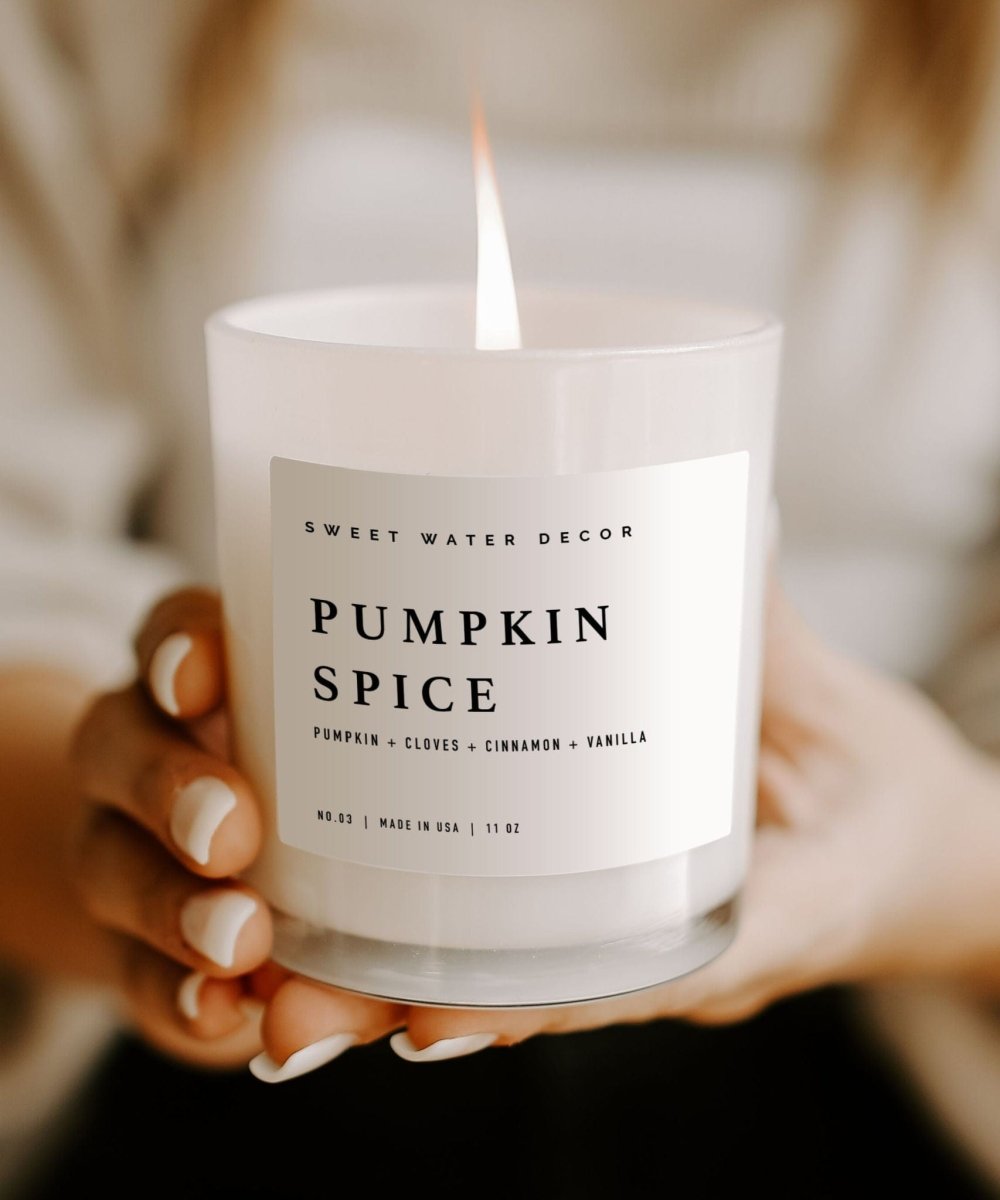 Pumpkin Spice Soy Candle | White Jar Candle+ Wood Lid - miamidrugpossession