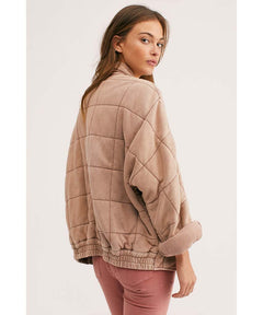 Quilted Dolman Jacket Champagne Diamonds - miamidrugpossession