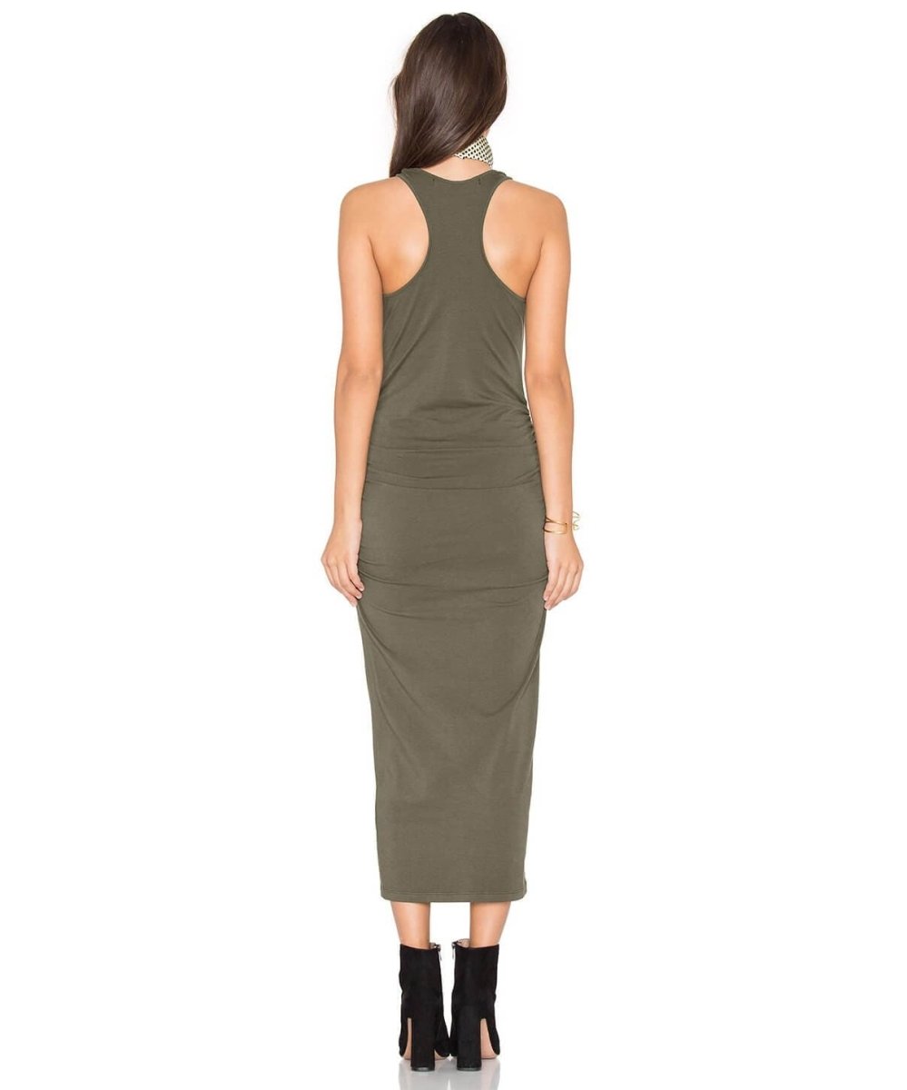 Racerback Midi Dress Olive - miamidrugpossession