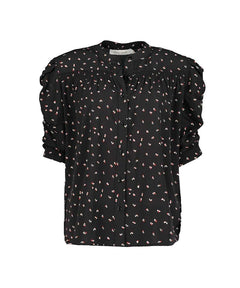 Rachel Ruched Sleeve Blouse Black - clearpathherbicide