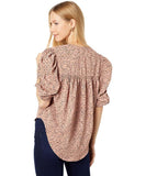 Rachel Ruched Sleeve Blouse Blush Animal - miamidrugpossession