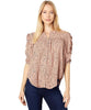 Rachel Ruched Sleeve Blouse Blush Animal - clearpathherbicide