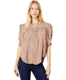 Rachel Ruched Sleeve Blouse Blush Animal - miamidrugpossession