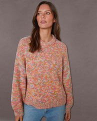 Rainbow Cozy Crew Sweater - PINK ARROWS