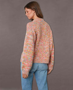 Rainbow Cozy Crew Sweater - PINK ARROWS