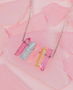 Rainbow Crystal Necklace Silver - clearpathherbicide