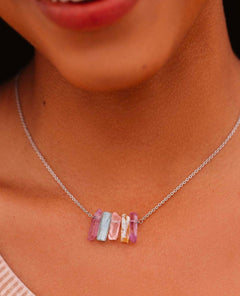 Rainbow Crystal Necklace Silver - clearpathherbicide