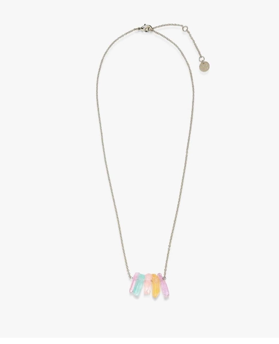 Rainbow Crystal Necklace Silver - miamidrugpossession