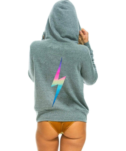 Rainbow Pink Bolt Zip Hoodie - miamidrugpossession