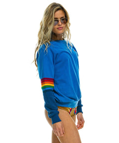 Rainbow Stitch Classic Sweatshirt Cobalt - miamidrugpossession