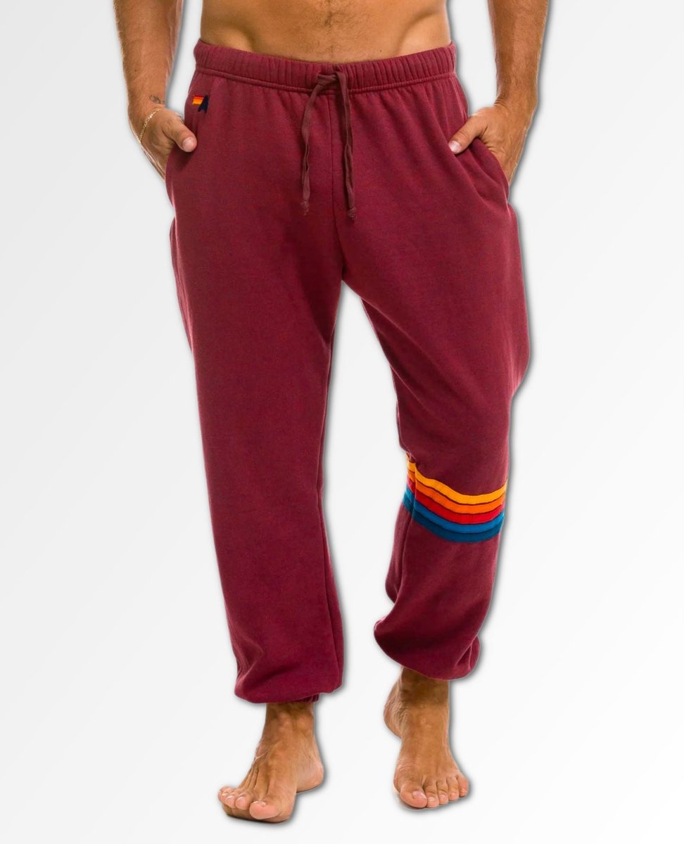 Rainbow Stitch Sweatpants Plum Unisex (Pockets) - clearpathherbicide