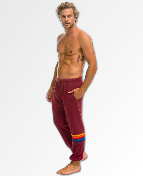 Rainbow Stitch Sweatpants Plum Unisex (Pockets) - clearpathherbicide