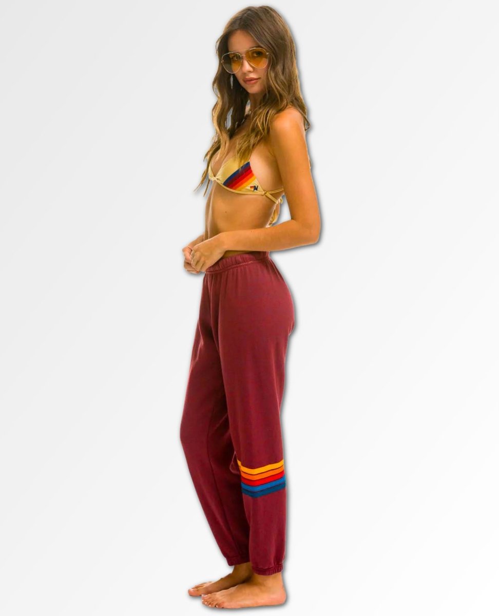 Rainbow Stitch Sweatpants Plum Women - clearpathherbicide