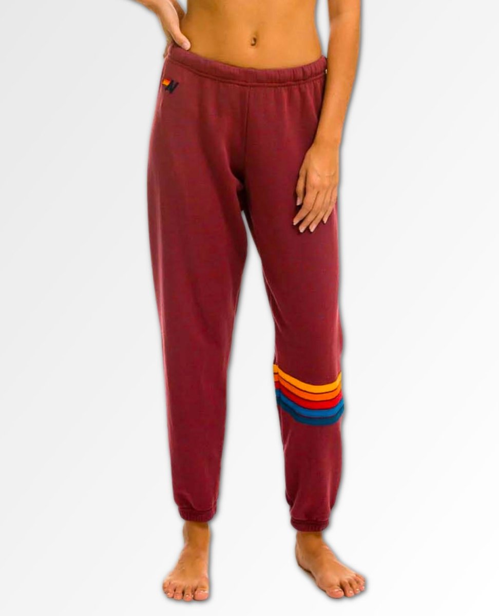 Rainbow Stitch Sweatpants Plum Women - clearpathherbicide