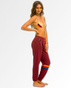 Rainbow Stitch Sweatpants Plum Women - miamidrugpossession