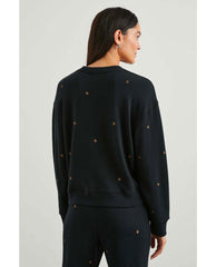 Ramona Bronze Star Embroidery Sweatshirt - PINK ARROWS