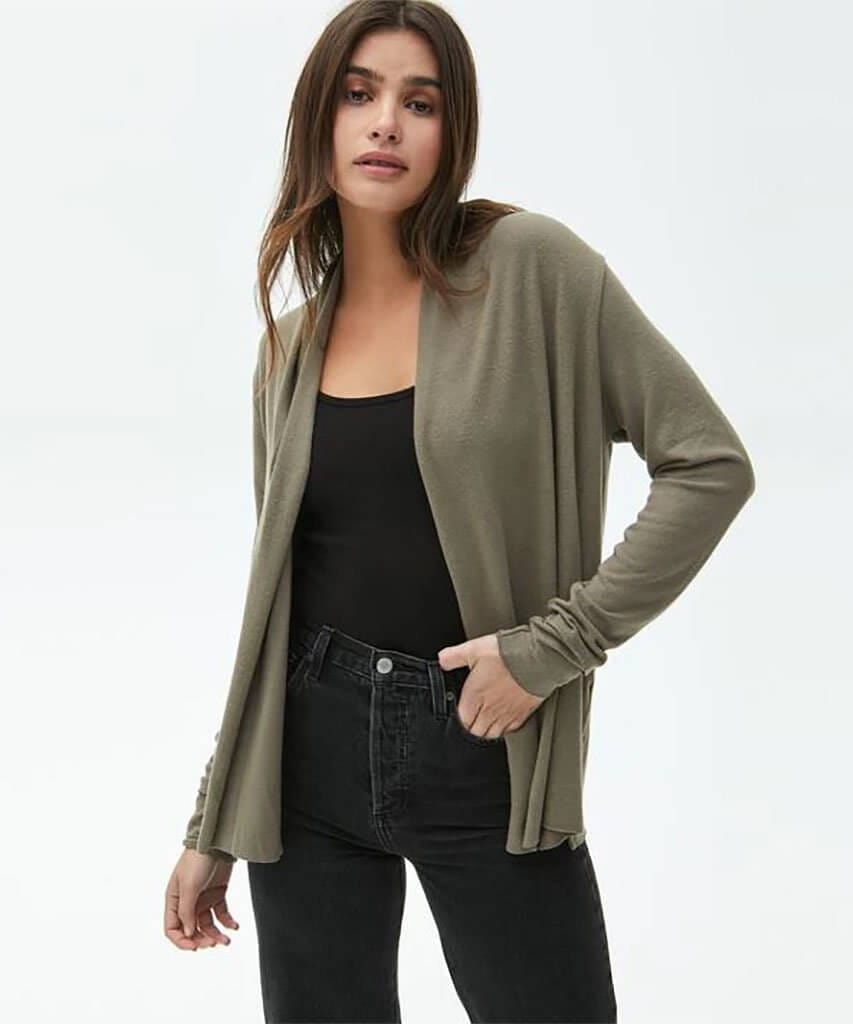 Ramona Tahoe Jersey Cardigan Olive - clearpathherbicide