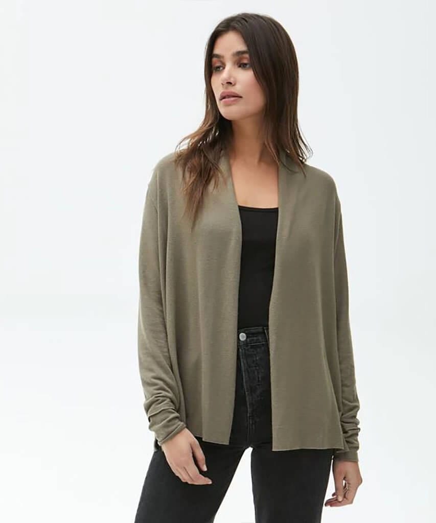 Ramona Tahoe Jersey Cardigan Olive - clearpathherbicide