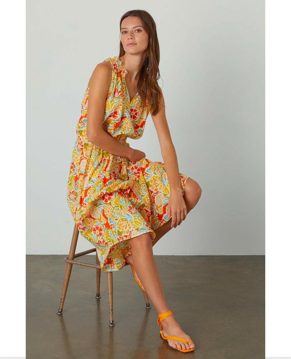 Ramona Tropical Bahama Print Midi Dress - miamidrugpossession