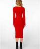 Rasha Red Rib Midi Dress - clearpathherbicide