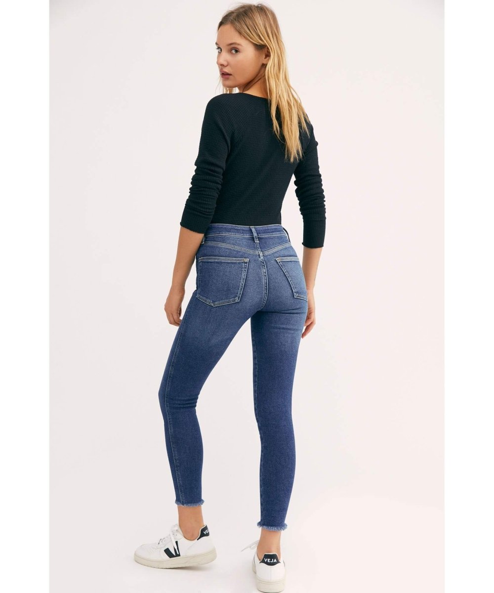 Raw Edge High Rise Jegging Capri Blue - miamidrugpossession