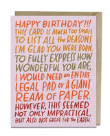 Ream of Paper Birthday Card - miamidrugpossession