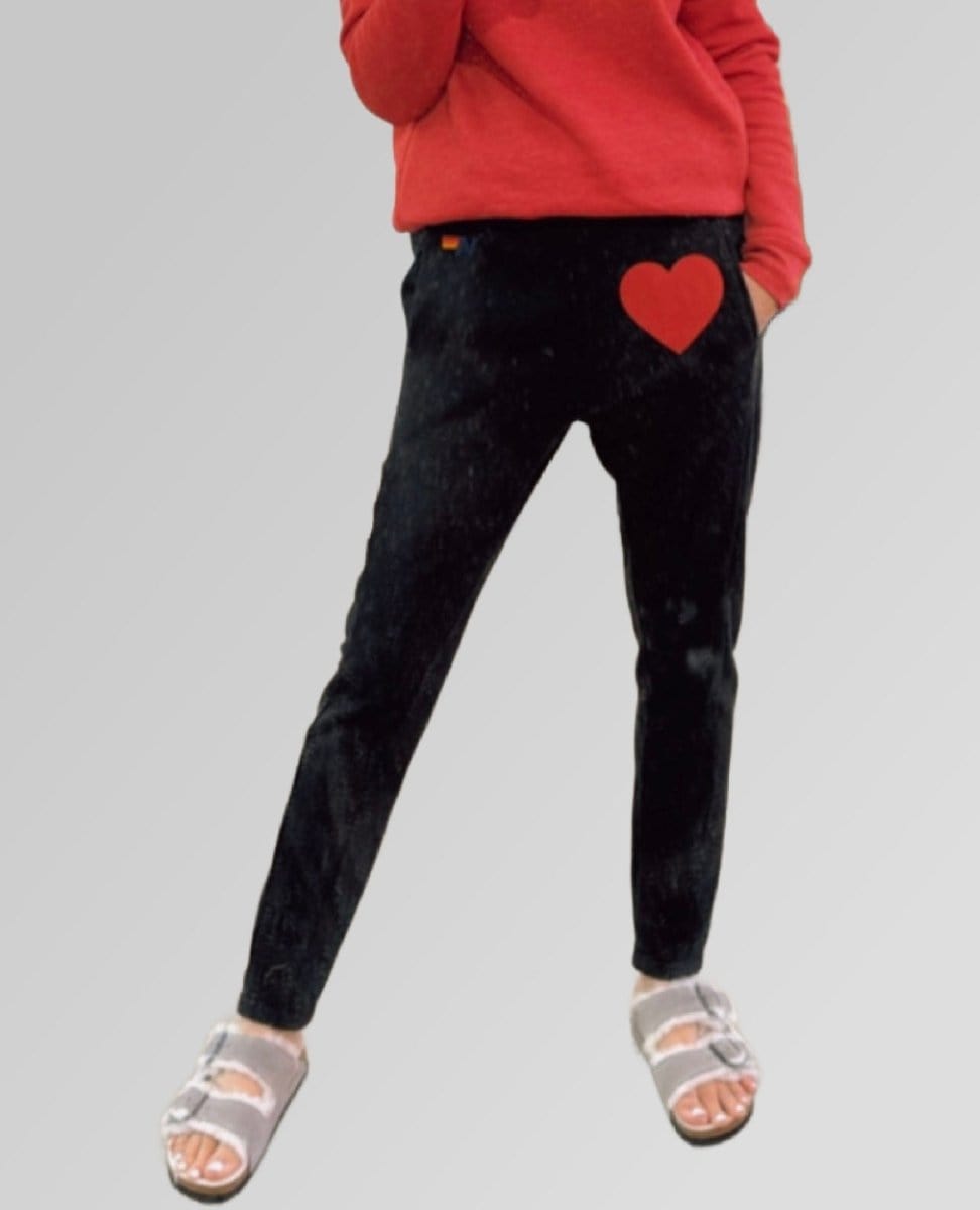 Red Heart Sweatpant Charcoal - PINK ARROWS