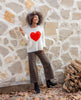 Red Popcorn Heart Ivory Sweater - clearpathherbicide