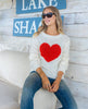 Red Popcorn Heart Ivory Sweater - miamidrugpossession