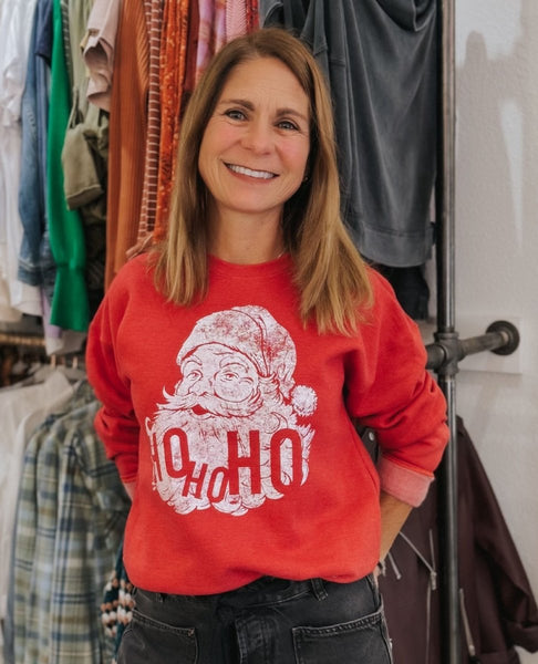 Red Santa Ho Ho Ho Sweatshirt - miamidrugpossession