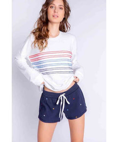 Red White Blue Long Sleeve Stripe Top - miamidrugpossession