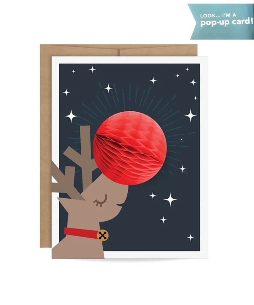 Reindeer Pop Up Card - PINK ARROWS