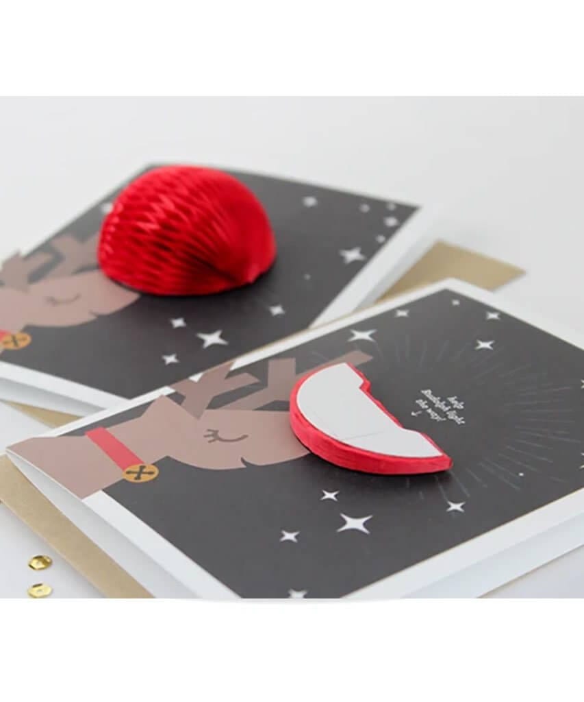 Reindeer Pop Up Card - PINK ARROWS