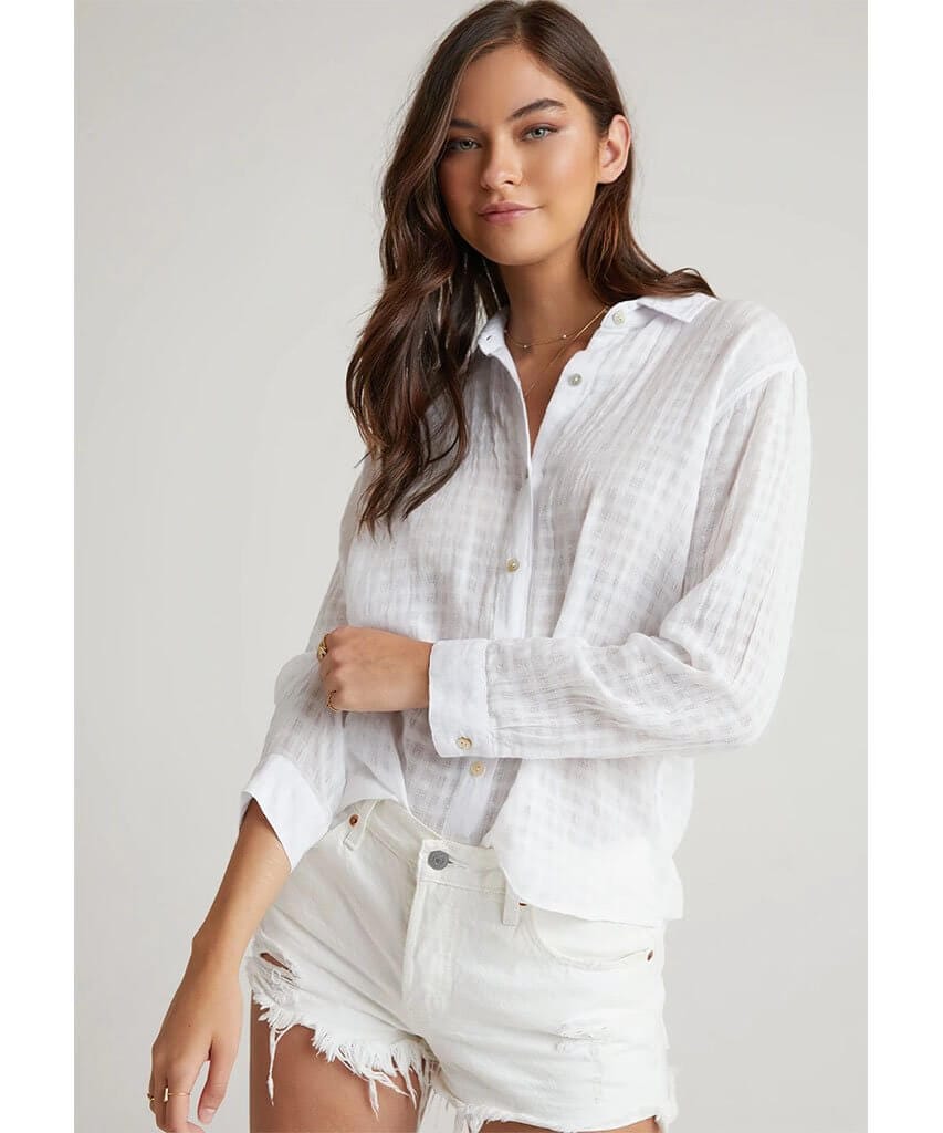 Relaxed Button Down White Check - clearpathherbicide