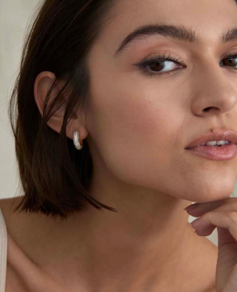 Restock of Unstoppable Pave Hoop Earrings 14k Gold - clearpathherbicide