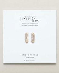 Restock of Unstoppable Pave Hoop Earrings 14k Gold - PINK ARROWS