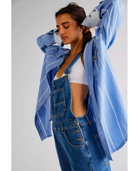 Restock Ziggy Denim Overalls Sapphire Blue - PINK ARROWS