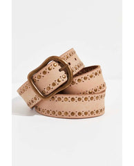 Restocked Alpine Studded Belt Cream - PINK ARROWS