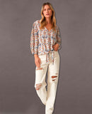 Restocked Bohemian Tie Front Blouse - miamidrugpossession