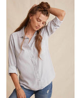 Restocked Classic Button Down Roll Up Foggy Sky - miamidrugpossession