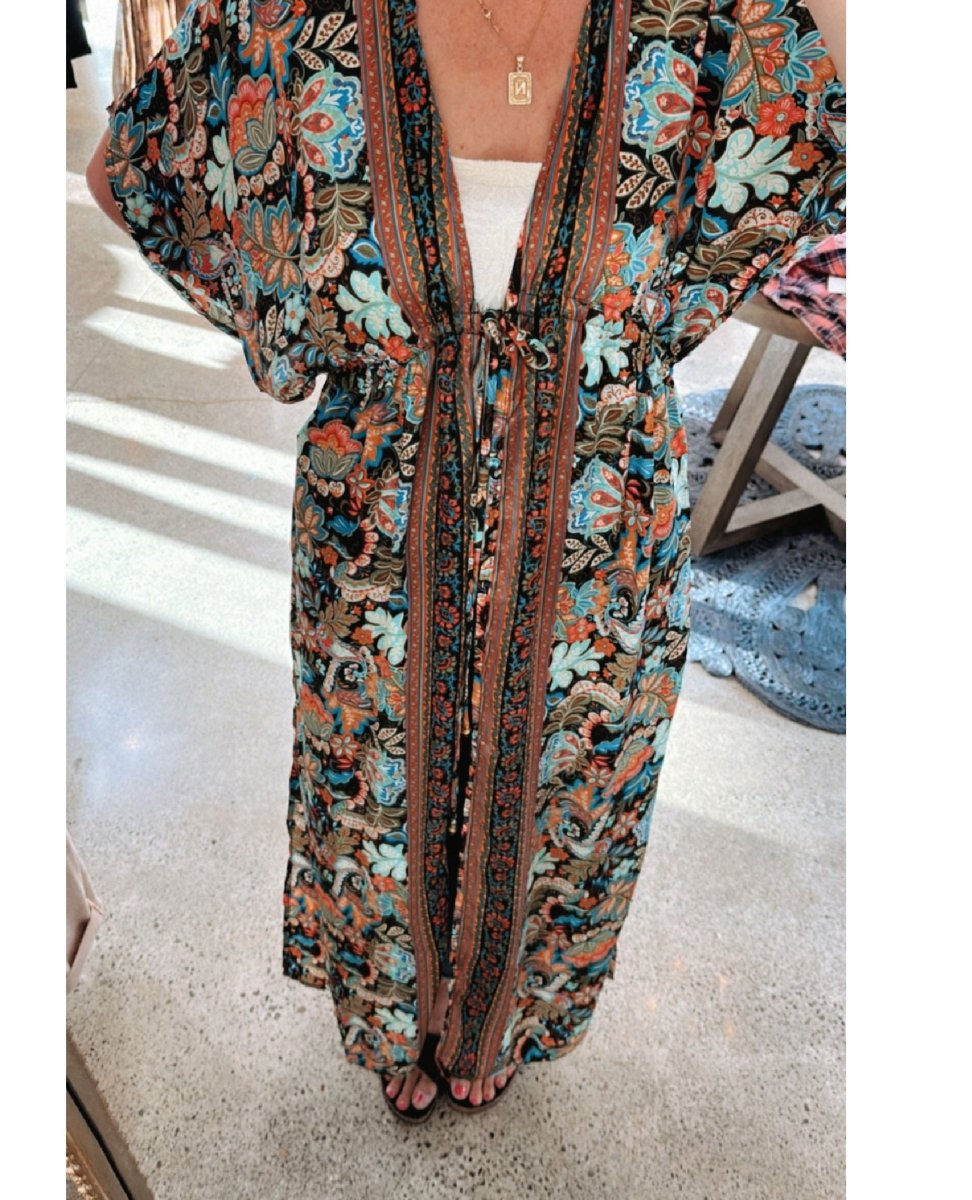 Restocked Colorful Print Kimono Long - clearpathherbicide