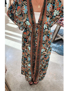 Restocked Colorful Print Kimono Long - miamidrugpossession