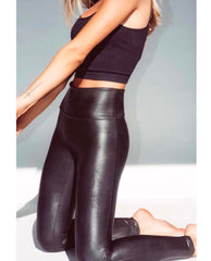 Restocked Faux Leather Legging, Black - PINK ARROWS